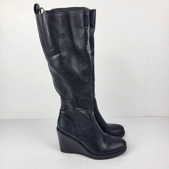 Zodiac Iggy Womens Wedge Tall Knee High Boots Side Zip Black size 8M - Picture 11 of 16